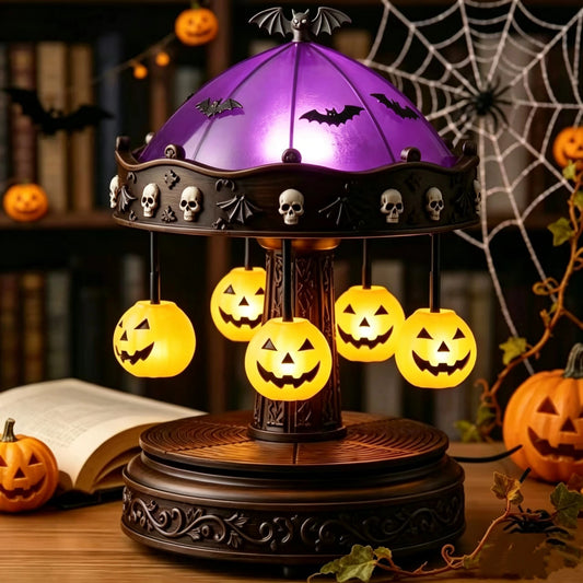 👻 Ghost Carousel Halloween Light – Spooky Rotating Ghost Pumpkin Decoration for Home, Yard & Halloween Party