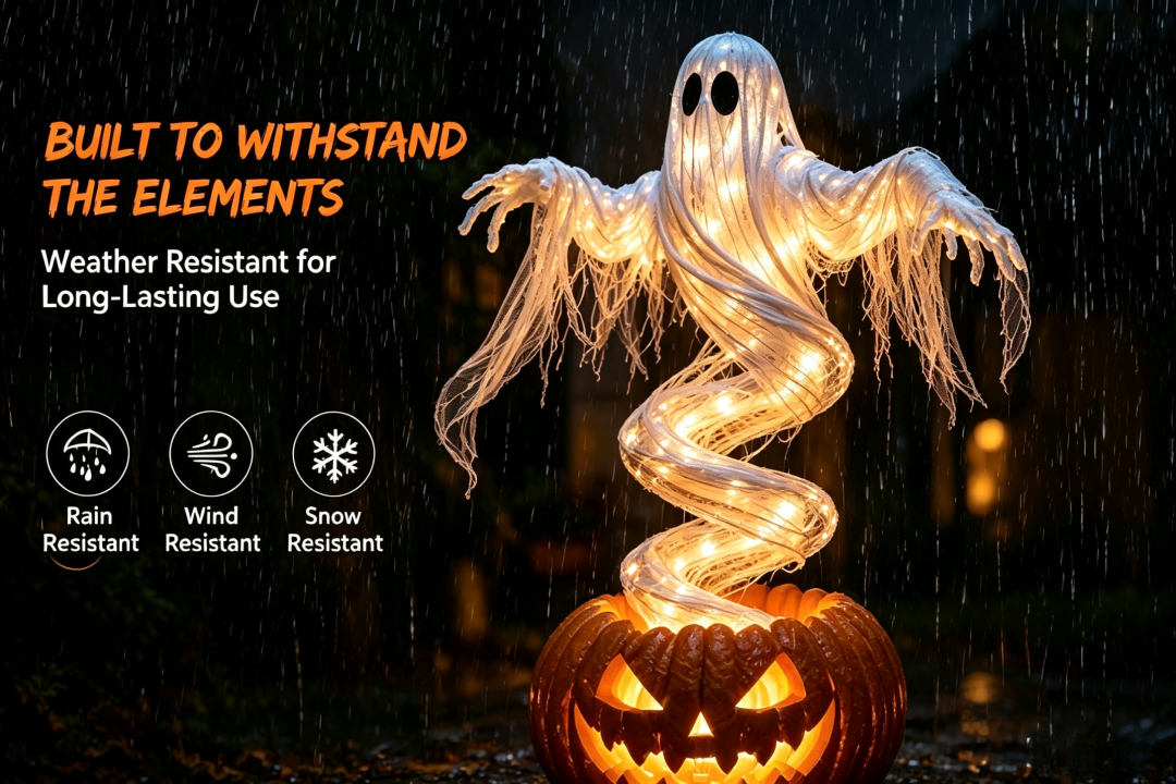 👻 Swirling Ghost Pumpkin Halloween Light