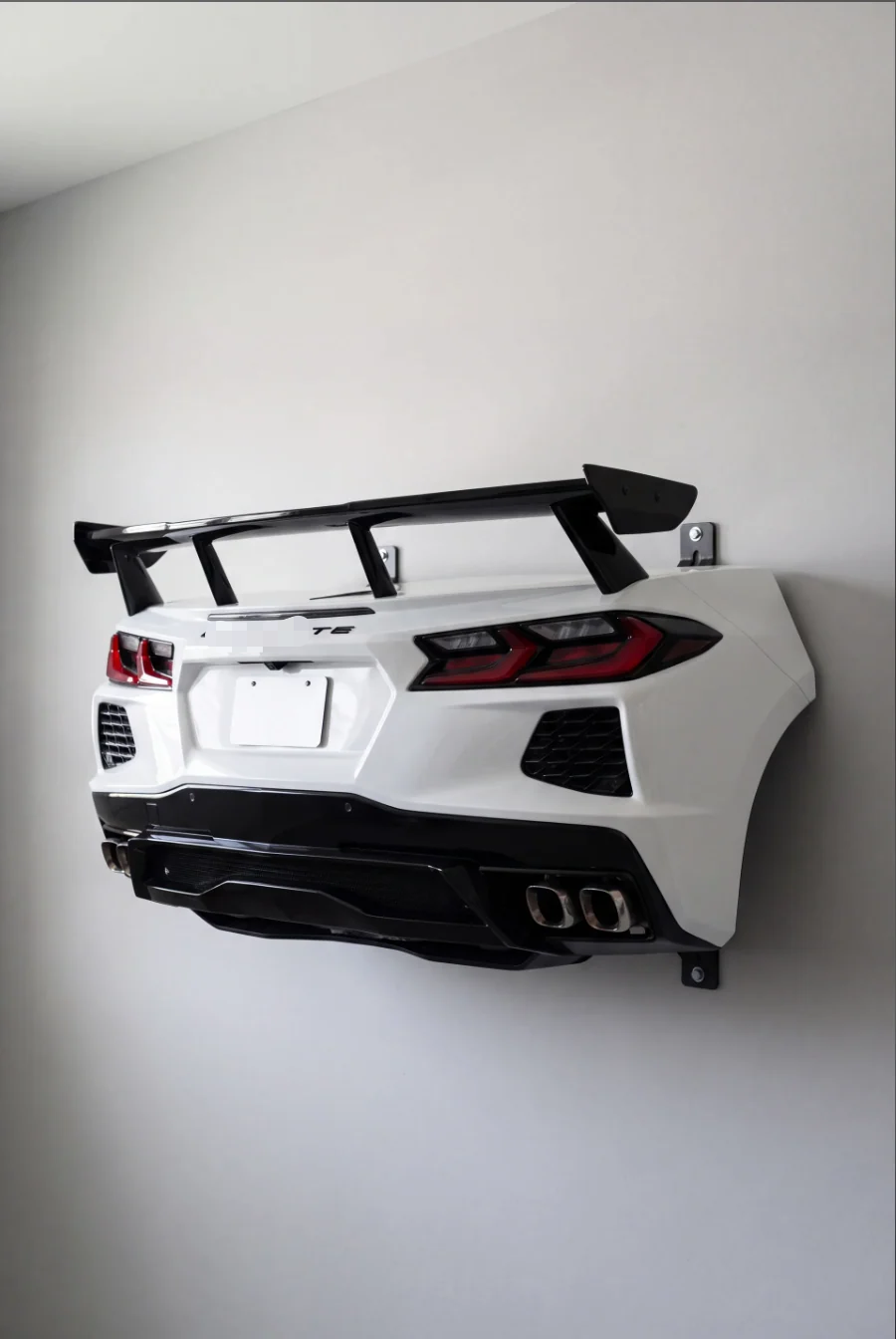 🏎️ Supercar Rear Wall Shelf – 3D Ambient Art with LED Taillights & Display Storage
