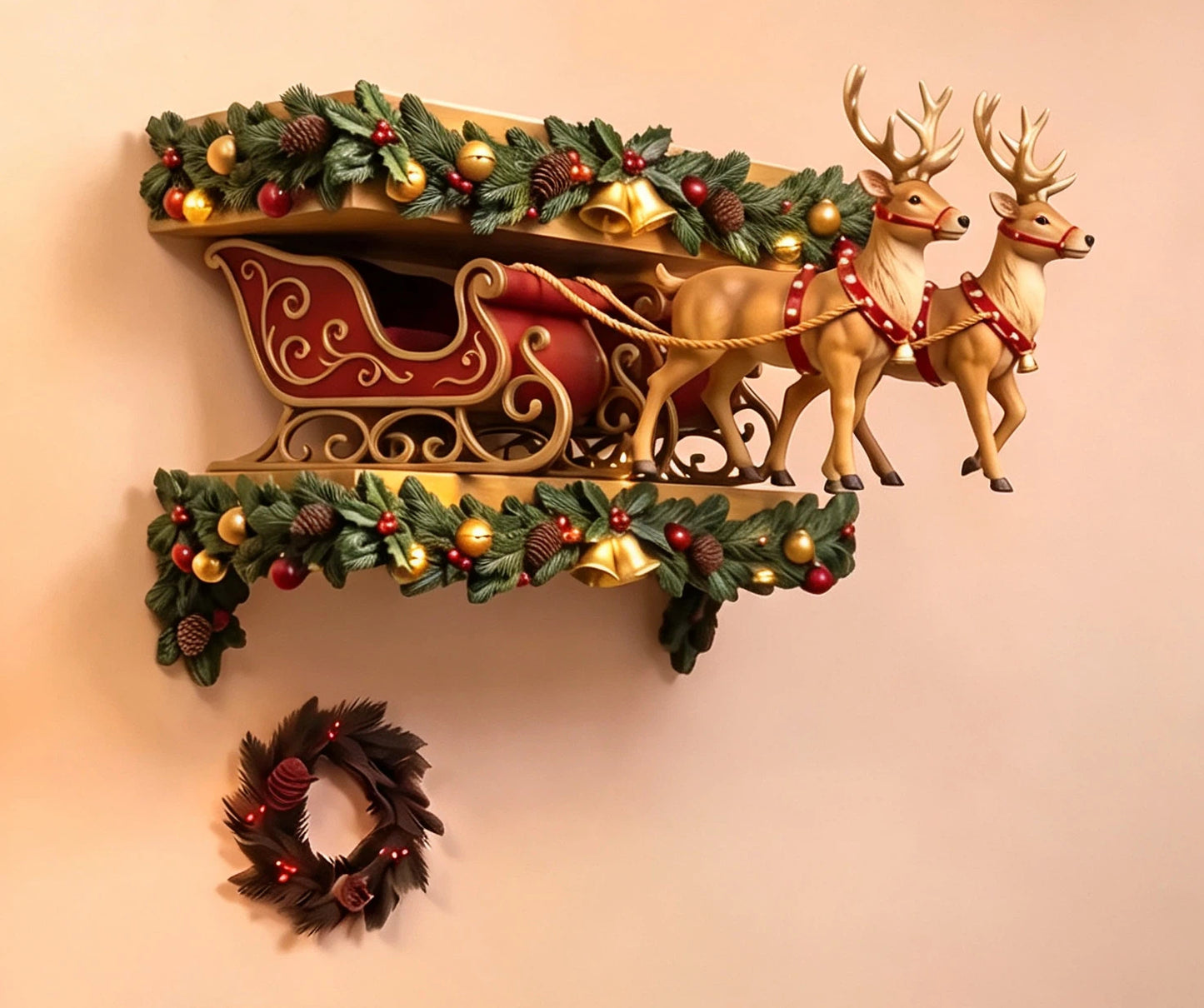 🎄 Christmas Character Wall Shelf – Festive Display for Ornaments & Collectibles