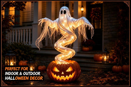 👻 Swirling Ghost Pumpkin Halloween Light