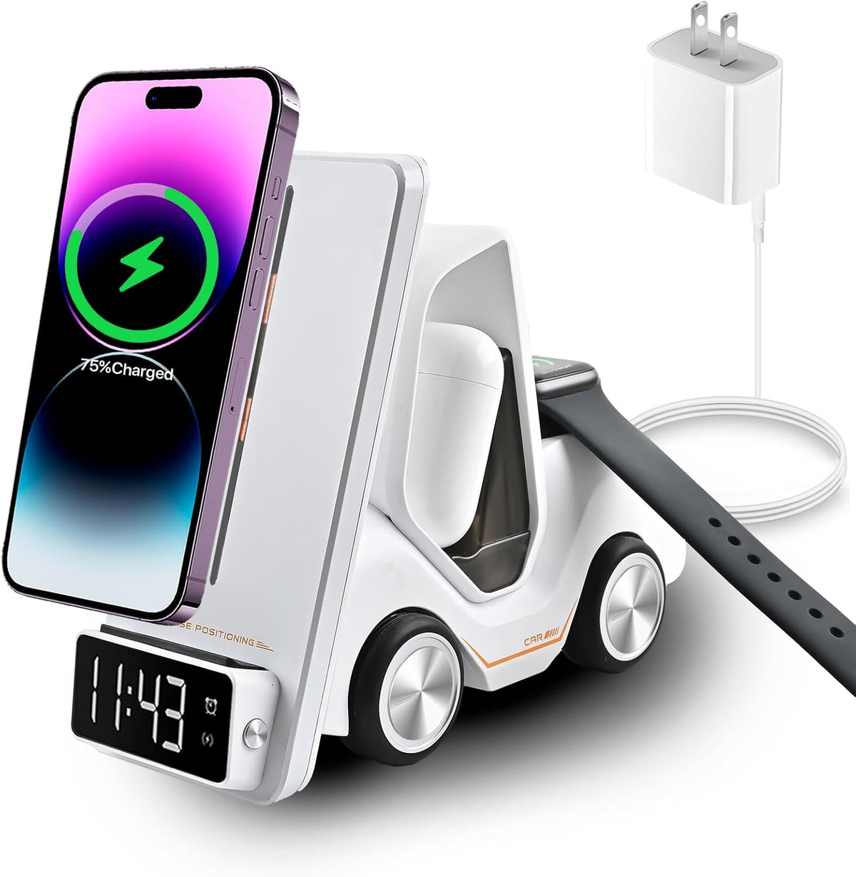 ⚡ 3‑in‑1 Wireless Charging Station – Charge Your Phone, Earbuds & Watch in One Place