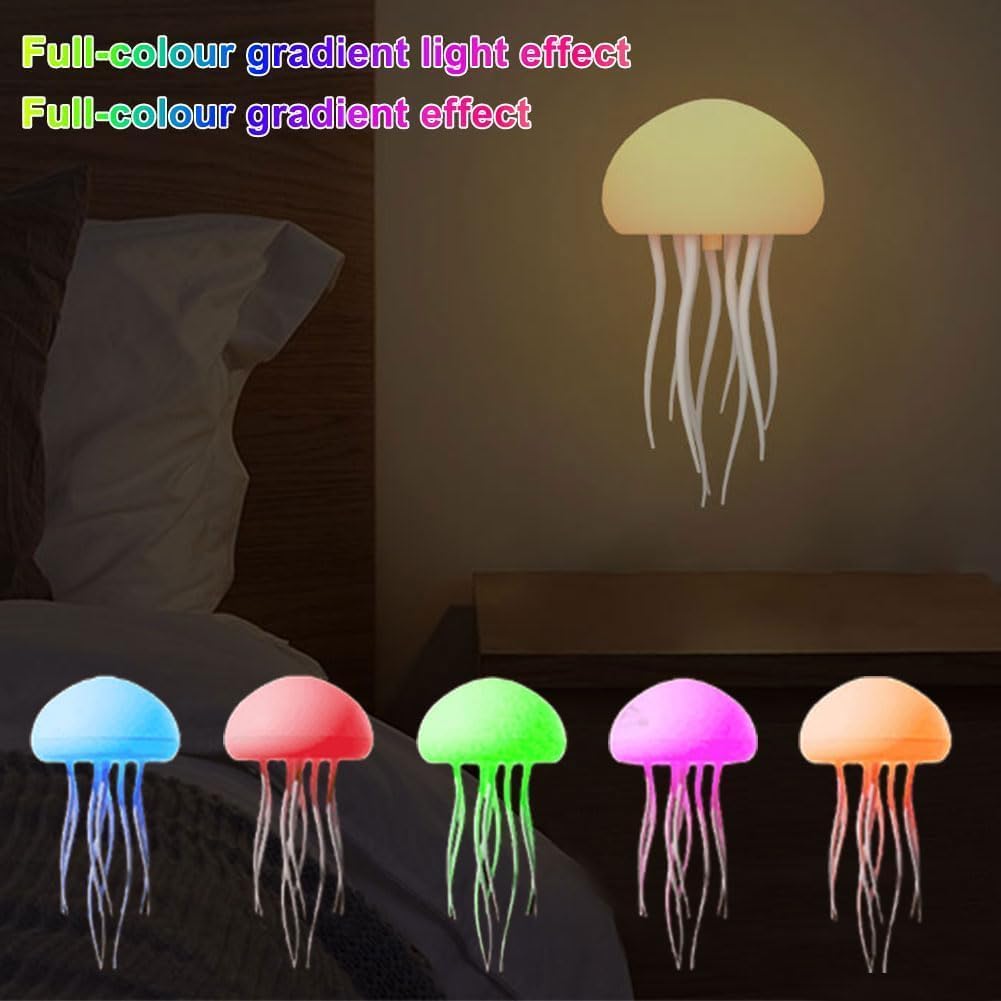 🌊 Jellyfish Lamp – RGB Ocean Wave Night Light with Voice Control, Dancing Tentacles & Rechargeable Table Lamp