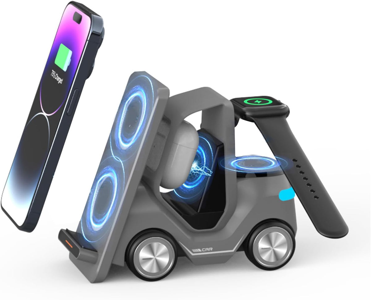 ⚡ 3‑in‑1 Wireless Charging Station – Charge Your Phone, Earbuds & Watch in One Place