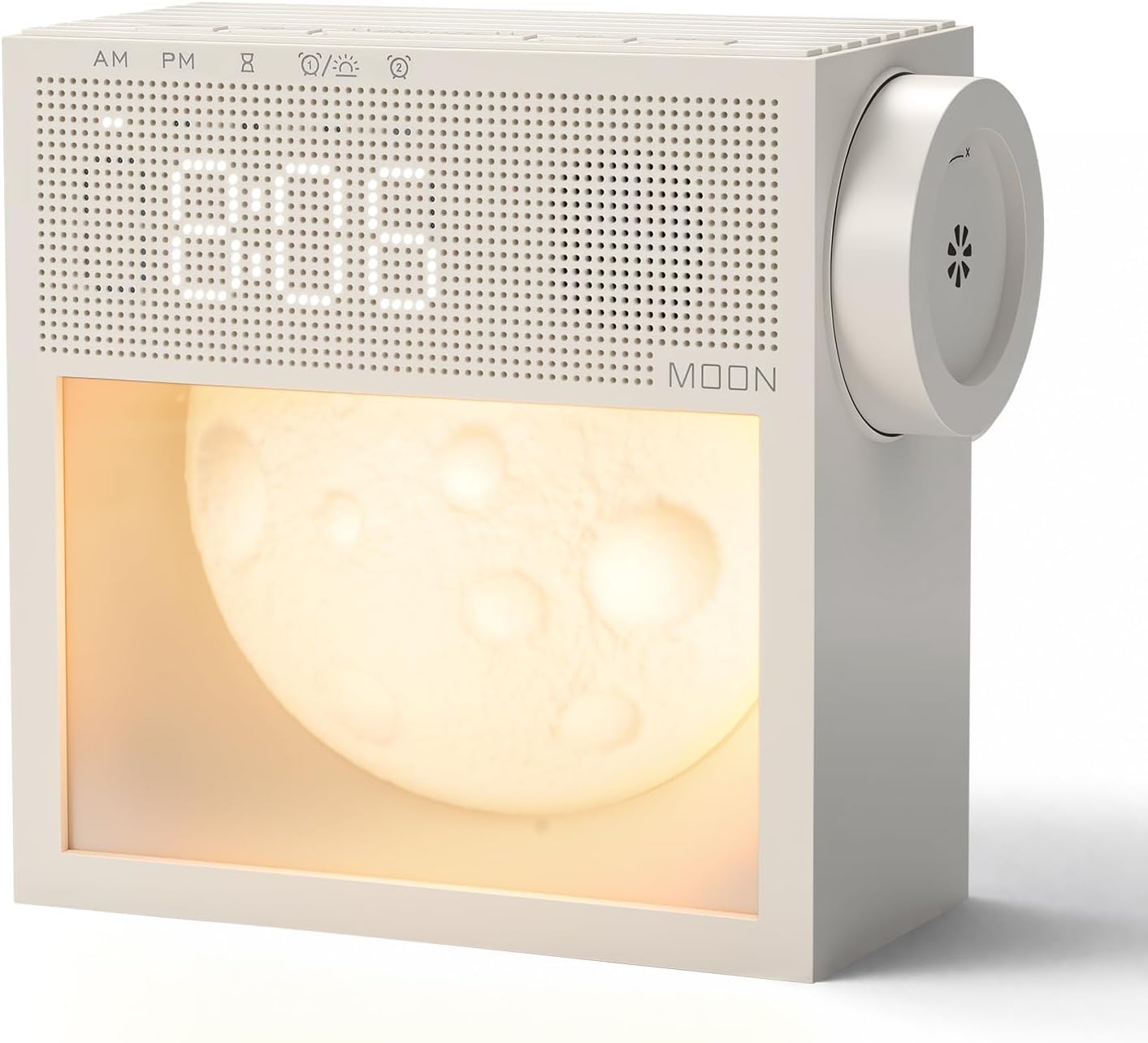 🌙 Moon Lamp Alarm Clock – Sunrise Wake Up Light with 20 Natural Sounds, Dimmable Night Light & Bedside Lamp