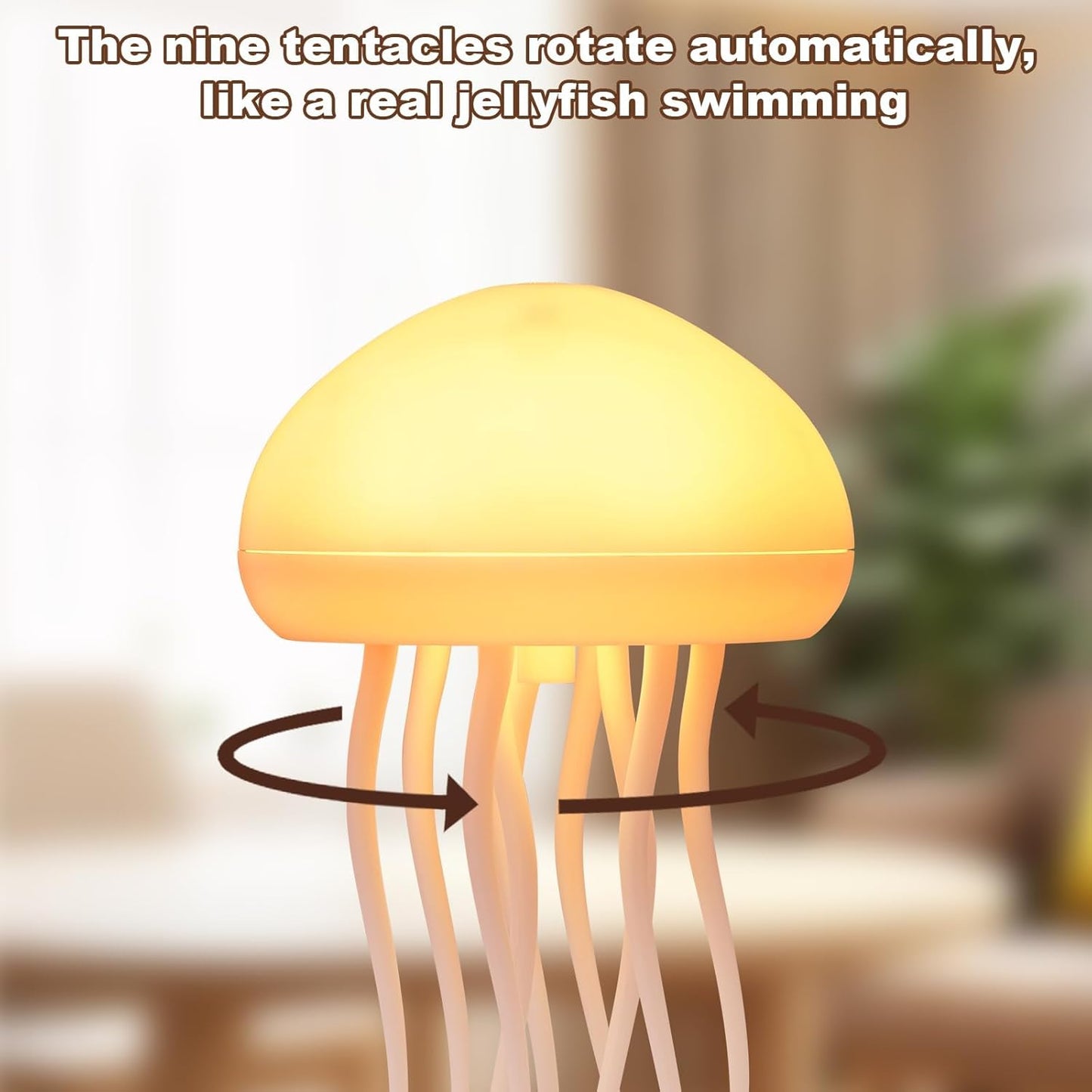 🌊 Jellyfish Lamp – RGB Ocean Wave Night Light with Voice Control, Dancing Tentacles & Rechargeable Table Lamp