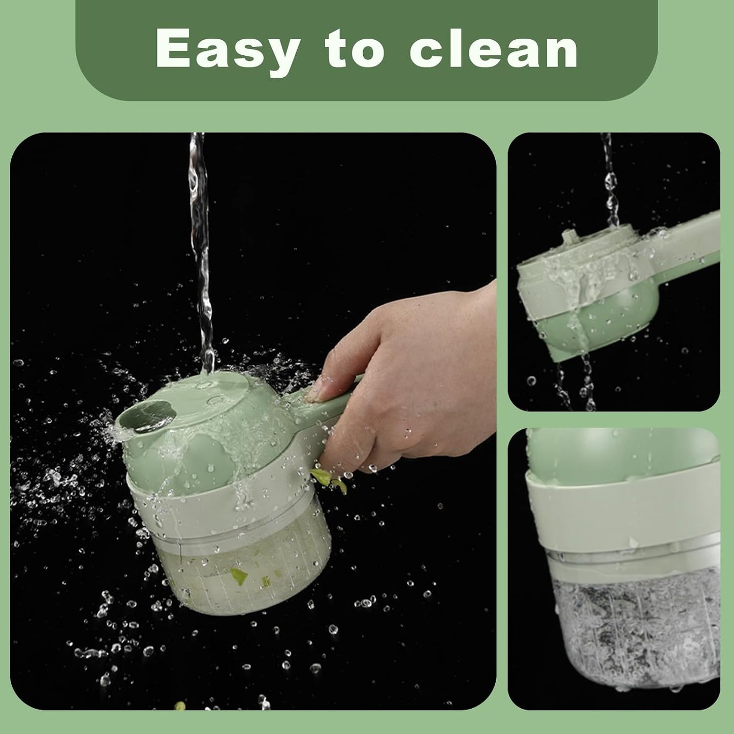 🥦 4-in-1 Portable Electric Vegetable Cutter – Wireless Food Chopper, Garlic Mincer, Meat Grinder & Kitchen Prep Tool