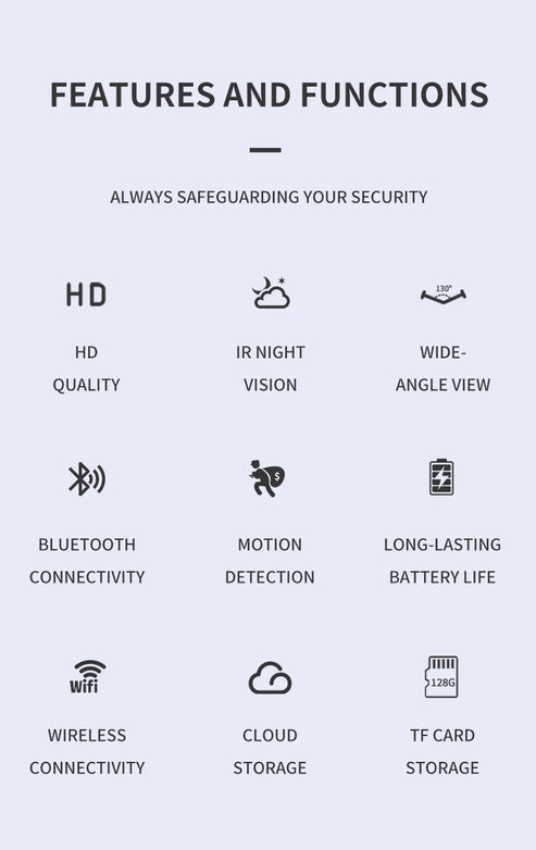 🔥Smart WiFi SecurityCamera -1080P HD,Night Vision, MotionDetection, Low Power