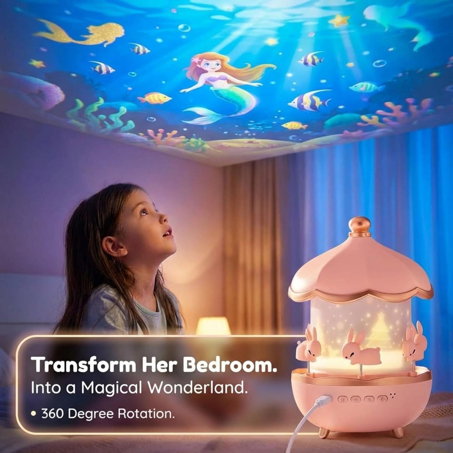 🦄 Dreamy Starry Sky Projector Night Light – A Magical Bedtime Companion with Music, Stories, Color Lights & Remote Control for Kids