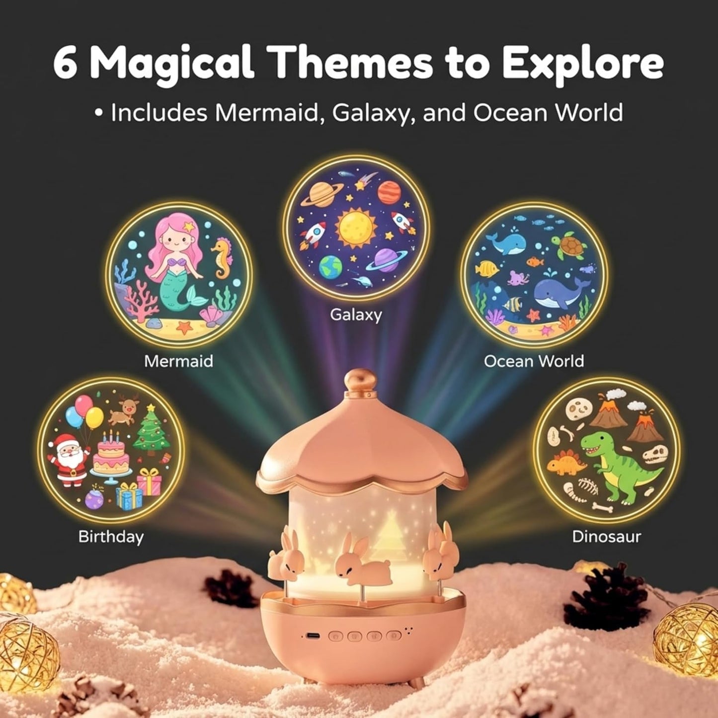 🦄 Dreamy Starry Sky Projector Night Light – A Magical Bedtime Companion with Music, Stories, Color Lights & Remote Control for Kids