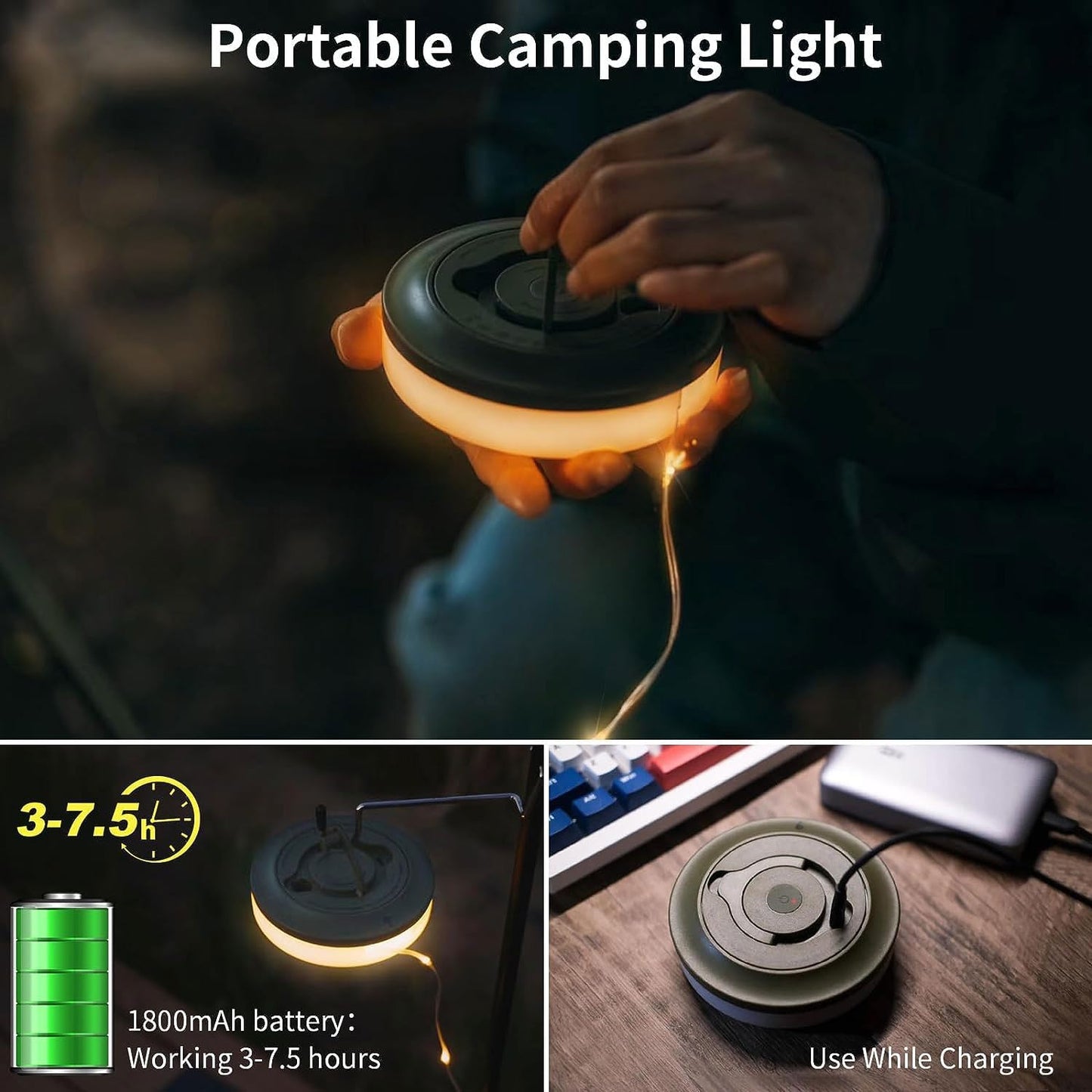 🏕️ Multifunctional Portable Camping String Light – Rechargeable Outdoor LED Lantern with Starry Glow, Emergency Light & Atmosphere Lighting