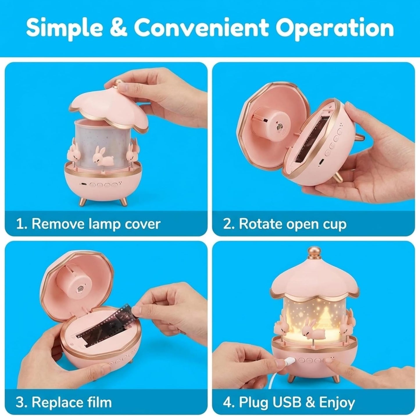 🦄 Dreamy Starry Sky Projector Night Light – A Magical Bedtime Companion with Music, Stories, Color Lights & Remote Control for Kids