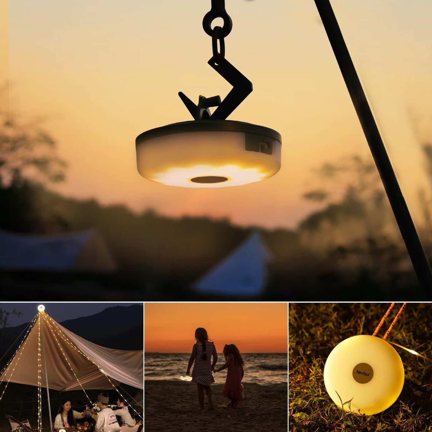 🏕️ Multifunctional Portable Camping String Light – Rechargeable Outdoor LED Lantern with Starry Glow, Emergency Light & Atmosphere Lighting