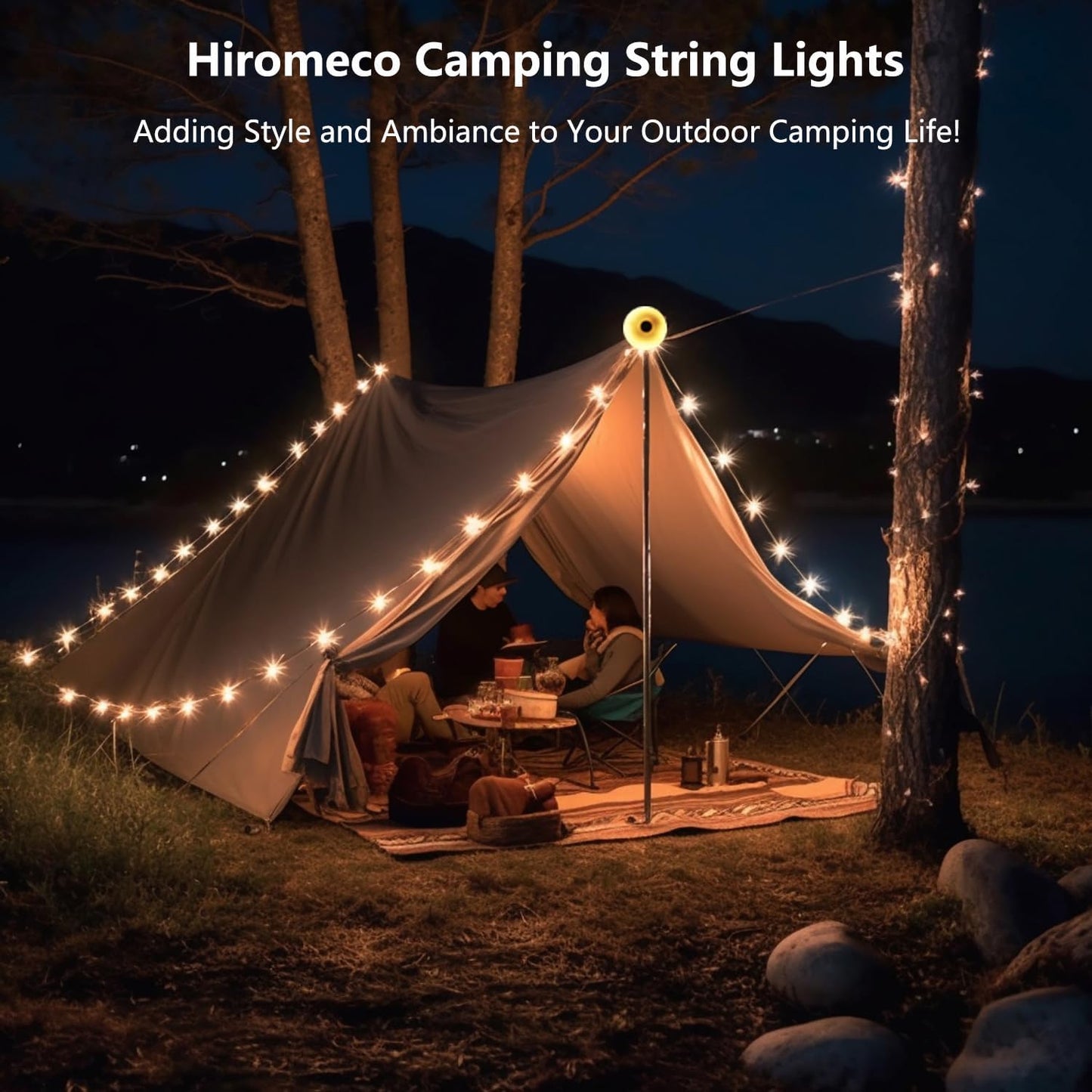 🏕️ Multifunctional Portable Camping String Light – Rechargeable Outdoor LED Lantern with Starry Glow, Emergency Light & Atmosphere Lighting