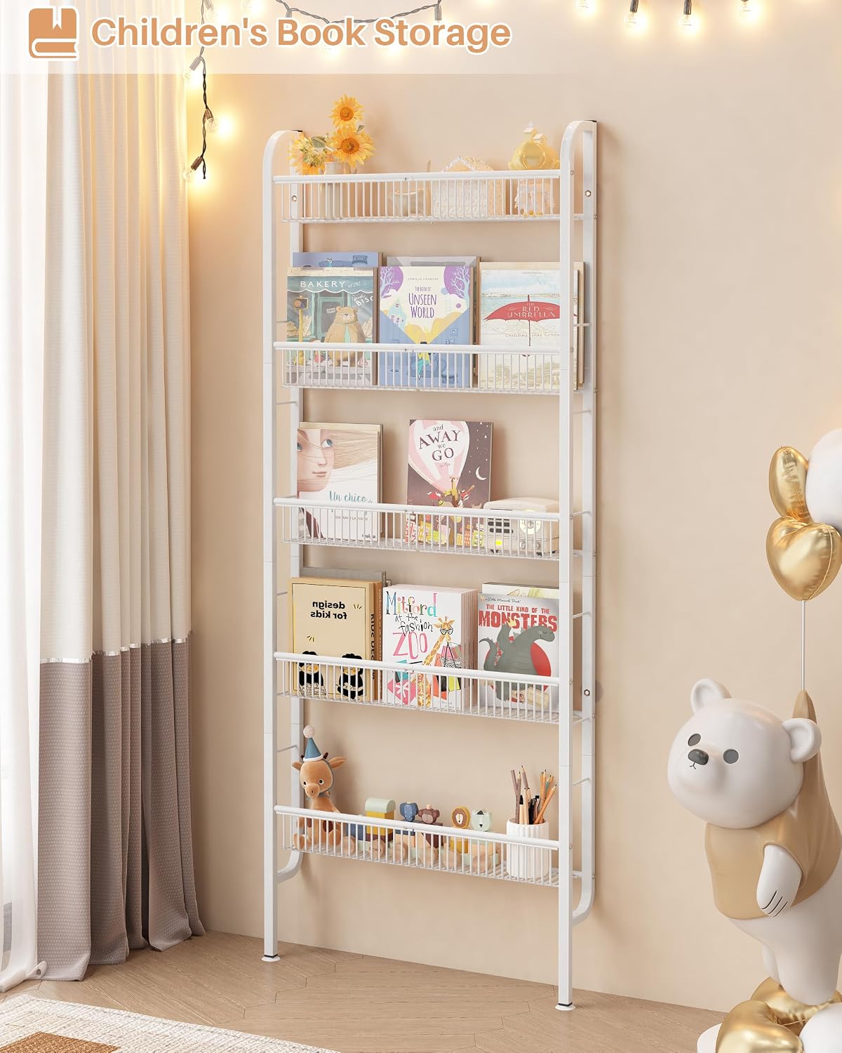 🏠 5‑Tier Slim Storage Rack – Space‑Saving Organizer for Bathroom, Kitchen & Laundry