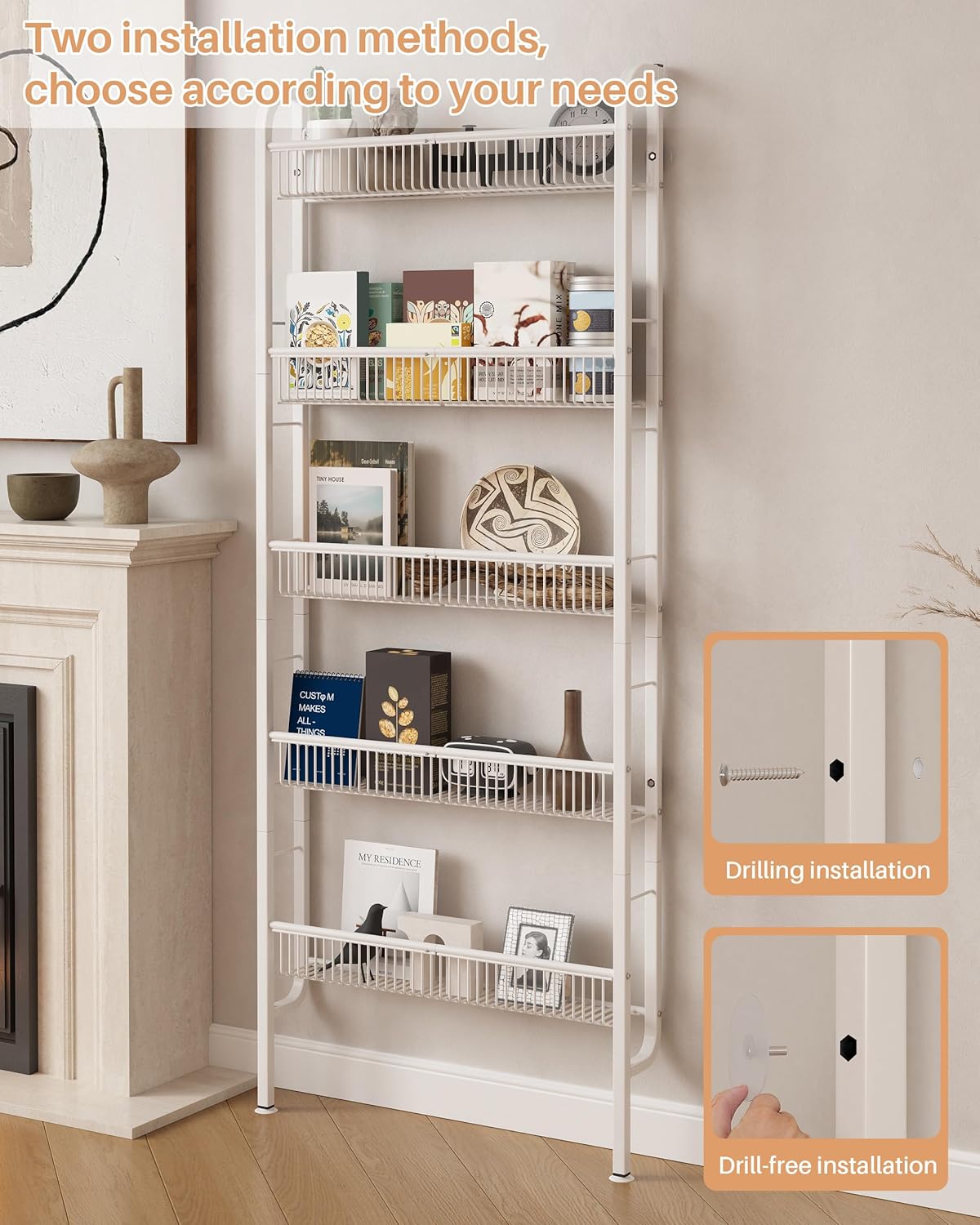 🏠 5‑Tier Slim Storage Rack – Space‑Saving Organizer for Bathroom, Kitchen & Laundry