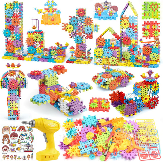 🚀 Build & Create STEM Gear Toy Set – 125PCS Engineering Building Blocks with Electric Drill for Creative Kids