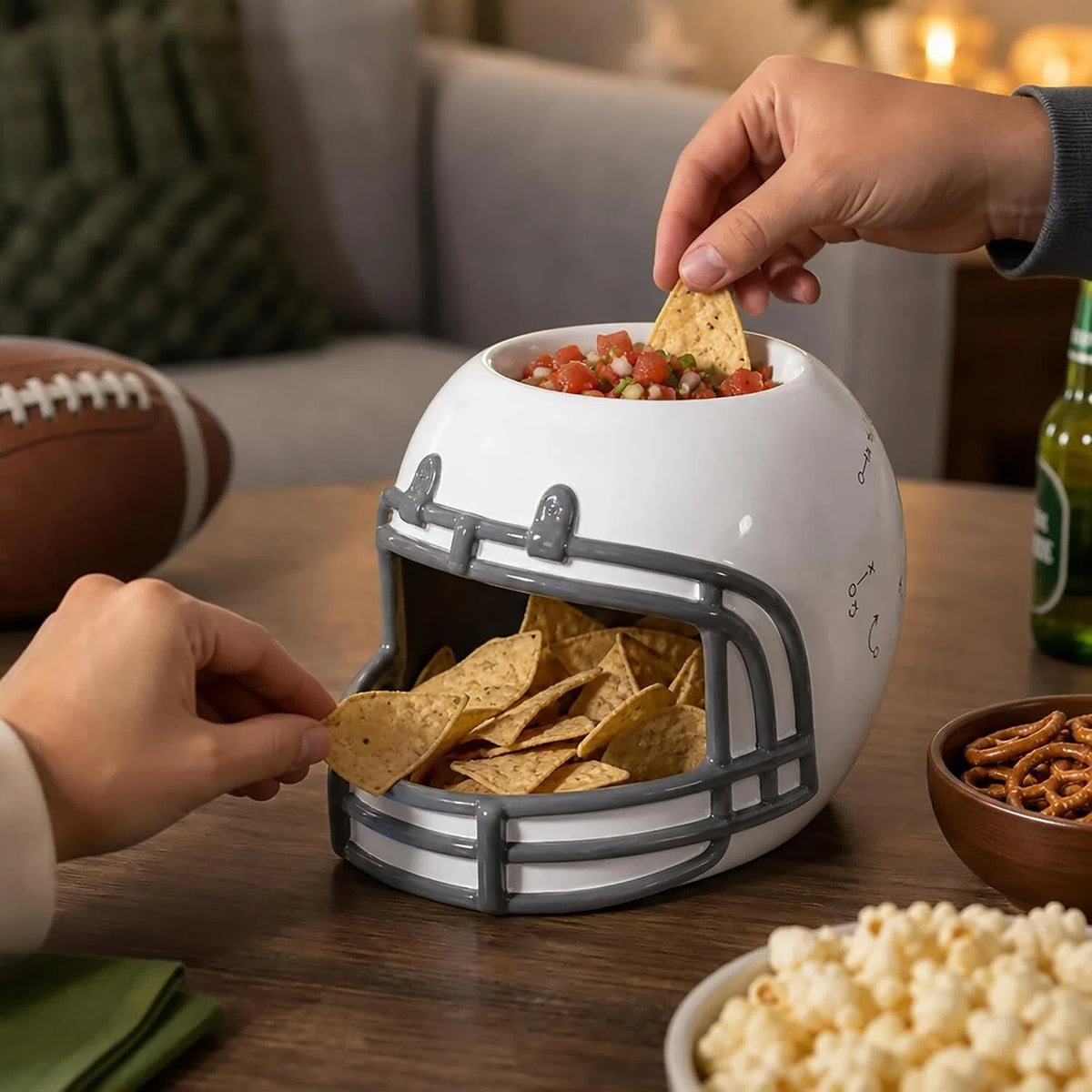 🏈 Football-Themed Chip & Dip Bowl