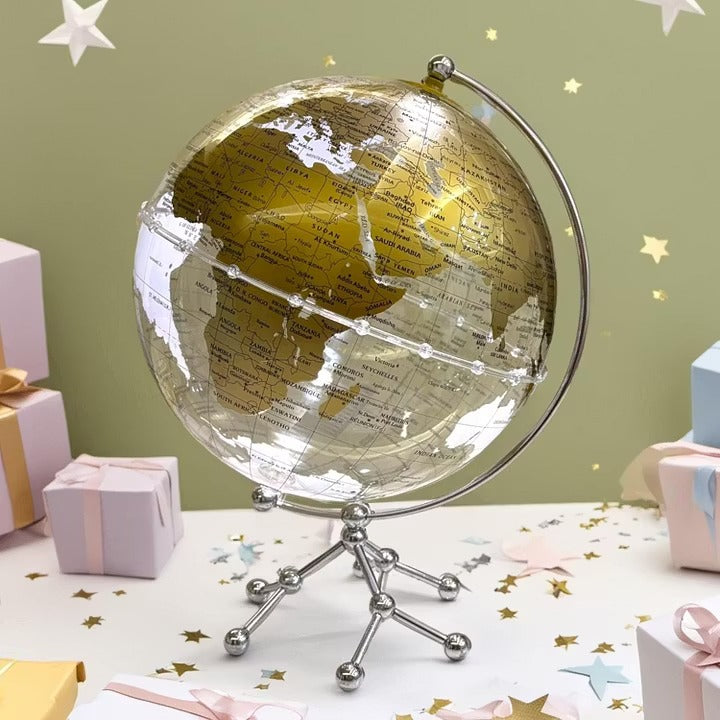 🌍 Illuminated Globe Desk Lamp – 360° Rotating World Map with LED Glow