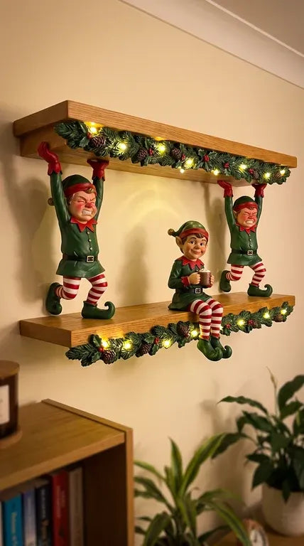 🎄 Christmas Character Wall Shelf – Festive Display for Ornaments & Collectibles