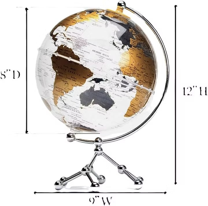 🌍 Illuminated Globe Desk Lamp – 360° Rotating World Map with LED Glow