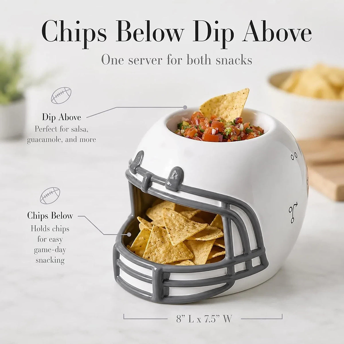 🏈 Football-Themed Chip & Dip Bowl