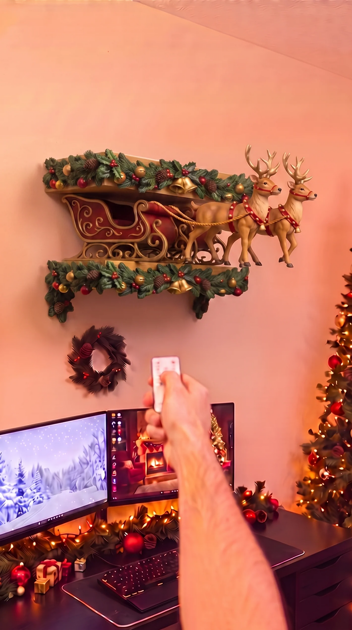 🎄 Christmas Character Wall Shelf – Festive Display for Ornaments & Collectibles