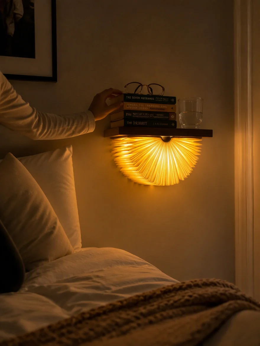 📚 GlowShelf – Wall‑Mounted Bookshelf with Warm LED Light