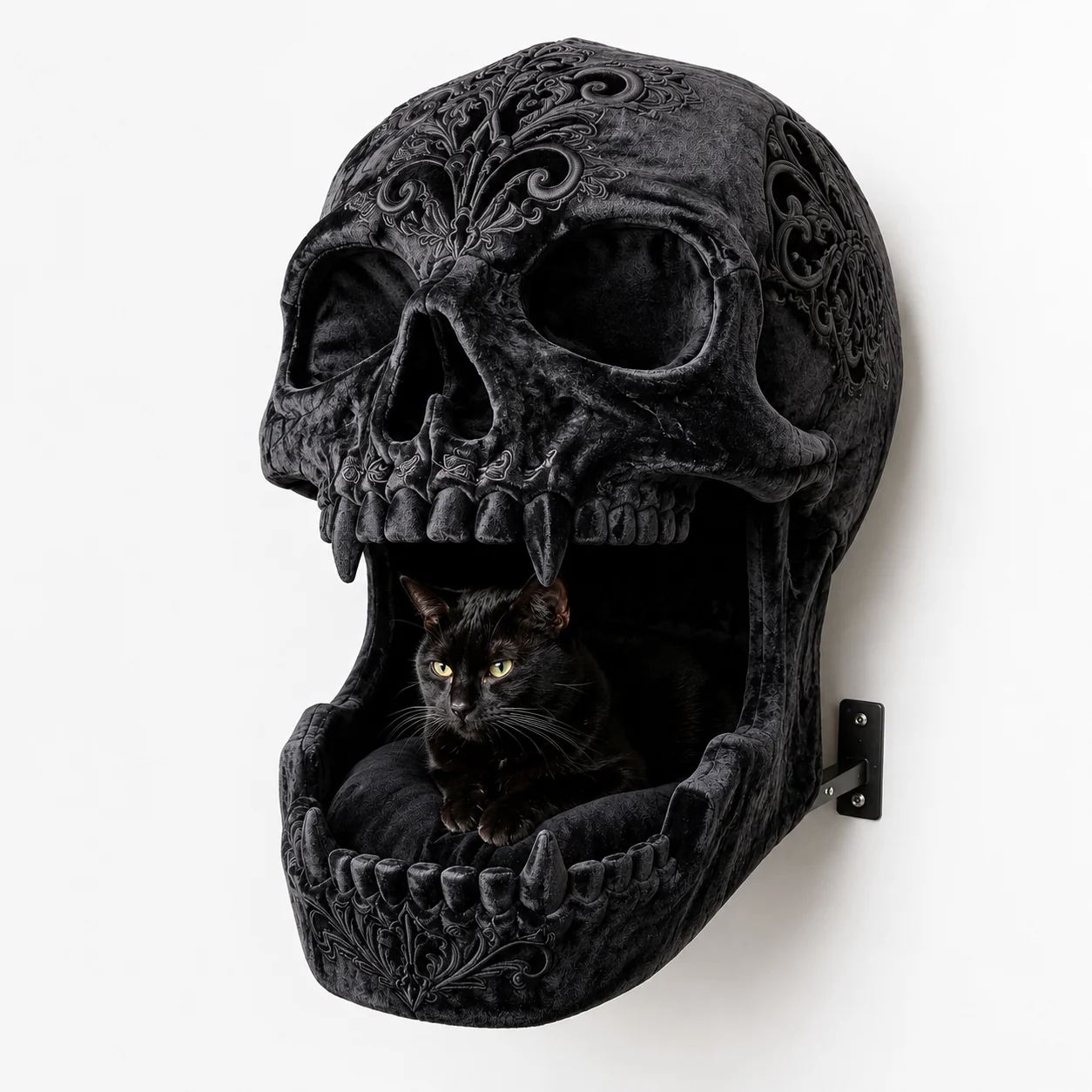 🖤 Gothic Wall‑Mounted Cat Bed – Cozy Elevated Hideaway for Your Feline Friend