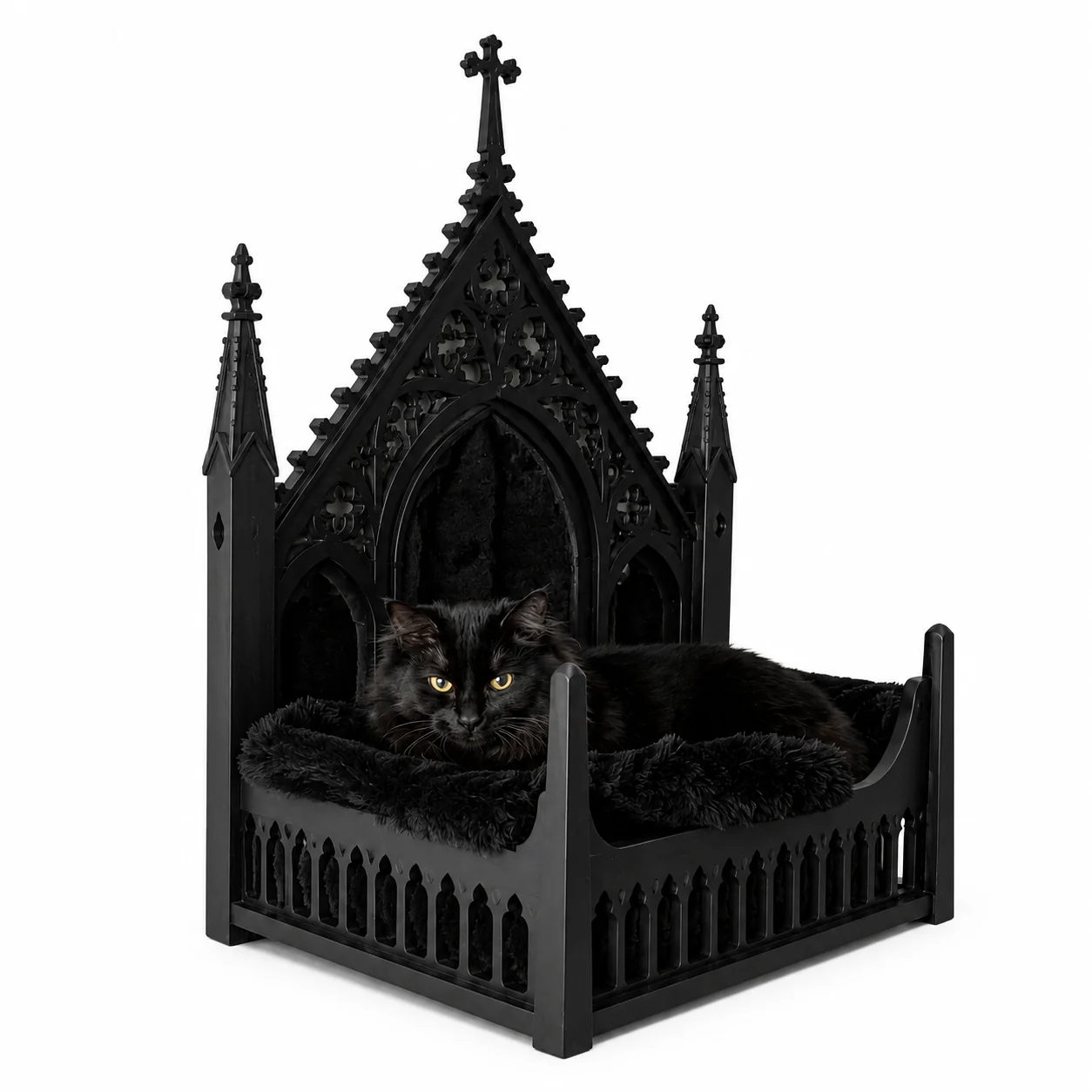 🖤 Gothic Wall‑Mounted Cat Bed – Cozy Elevated Hideaway for Your Feline Friend