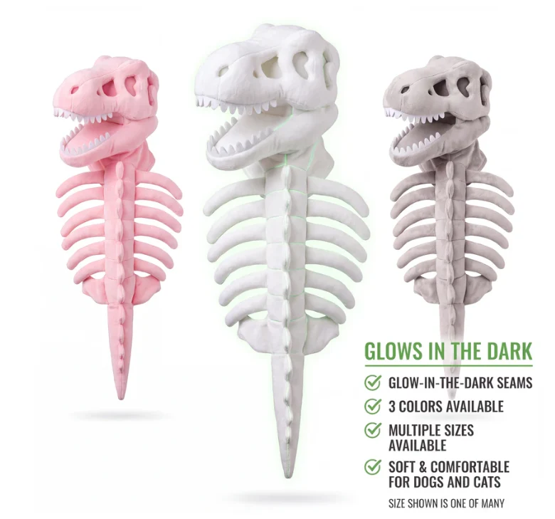 🦖 Glow In The Dark Dinosaur Costume For Cats