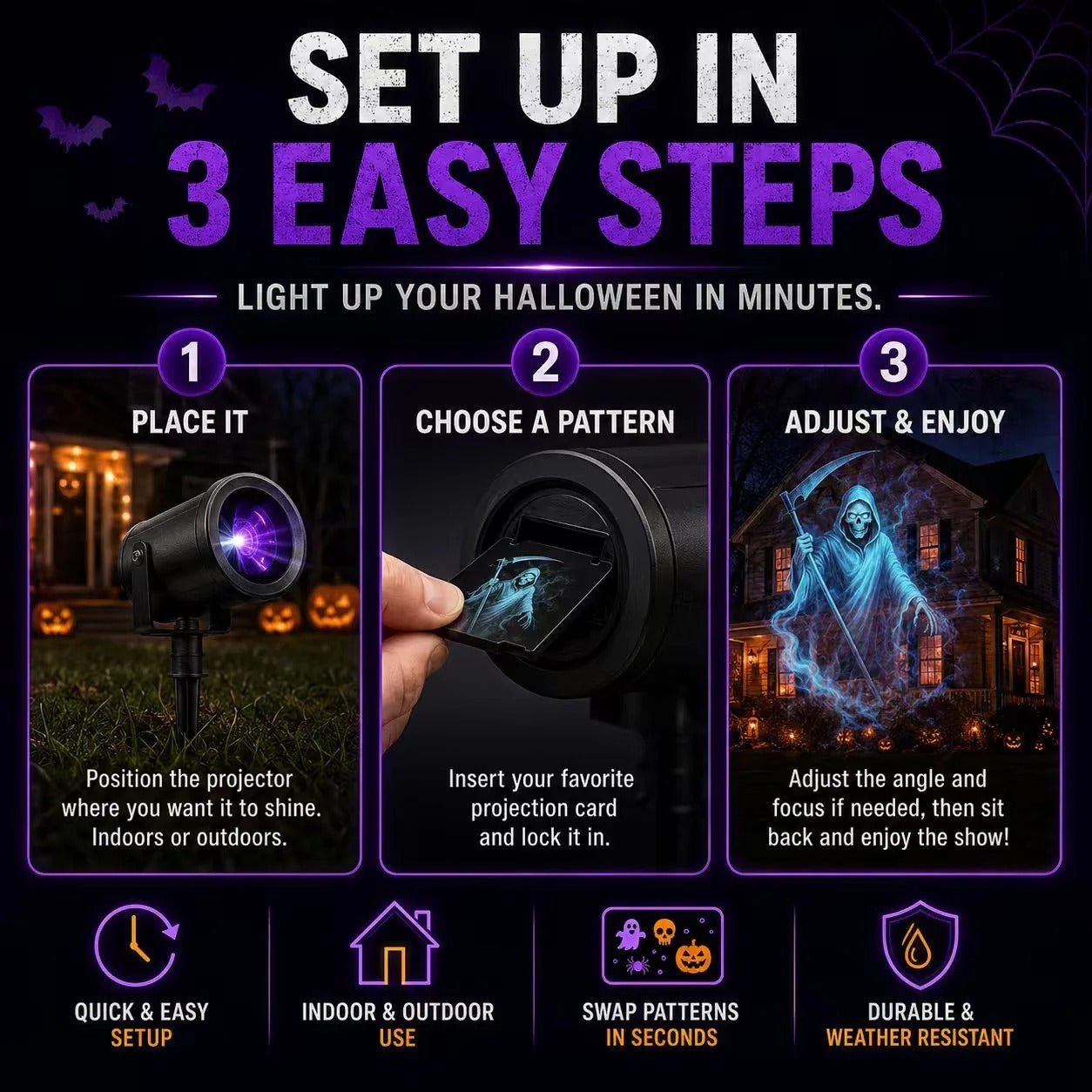 🎃 Halloween Projection Light – Turn Your Home Into A Spooky Wonderland 👻✨