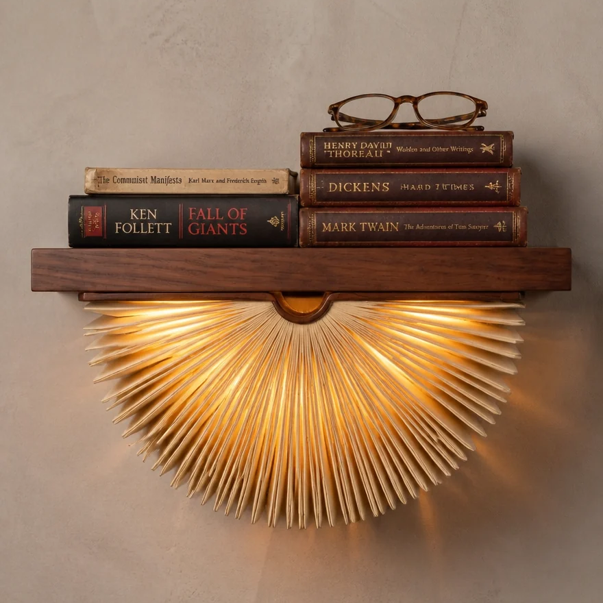 📚 GlowShelf – Wall‑Mounted Bookshelf with Warm LED Light