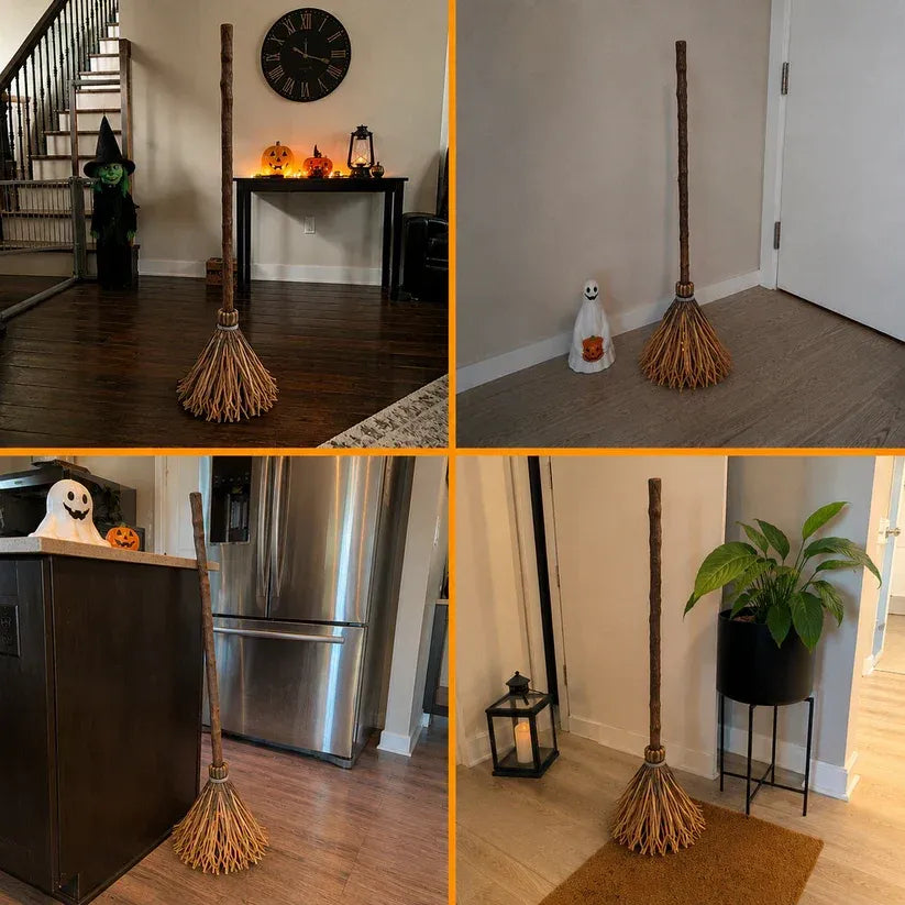 🧹 Floating Enchanted Broom Halloween Decoration