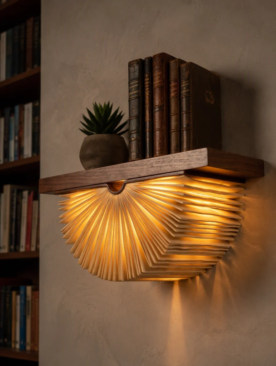 📚 GlowShelf – Wall‑Mounted Bookshelf with Warm LED Light