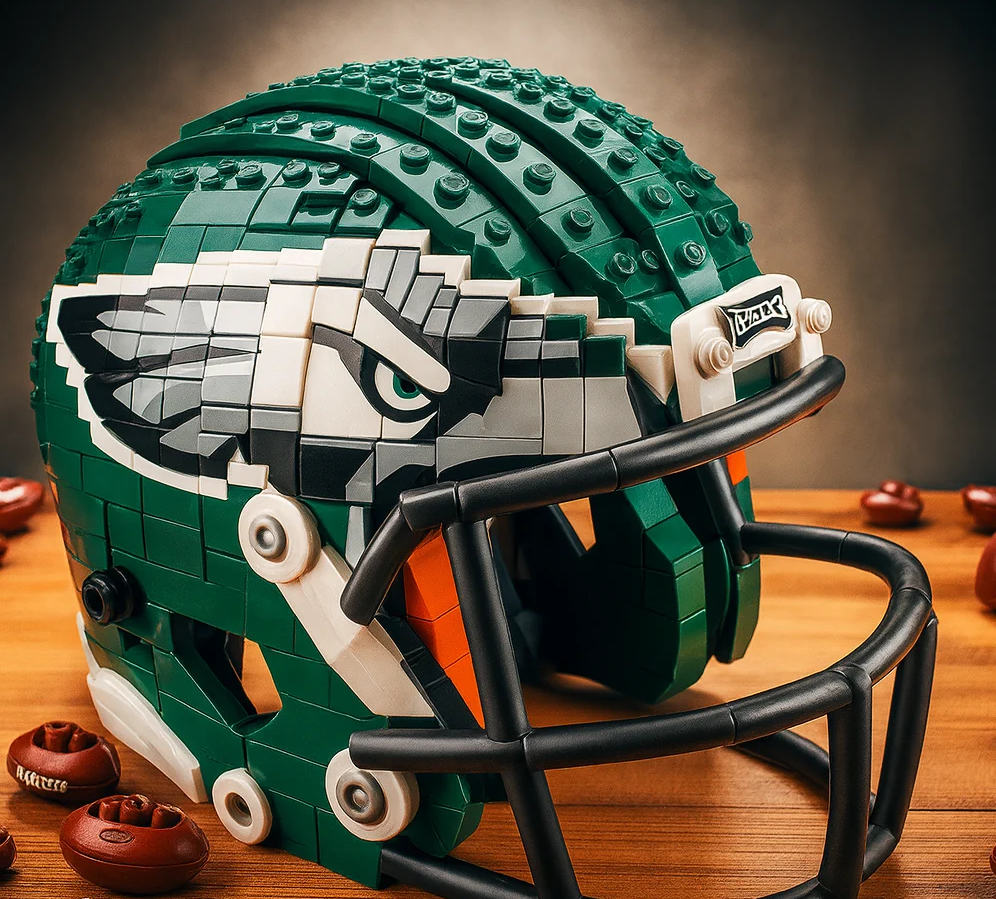 🏈 Football Helmet Building Set – Collectible Sports Display Model