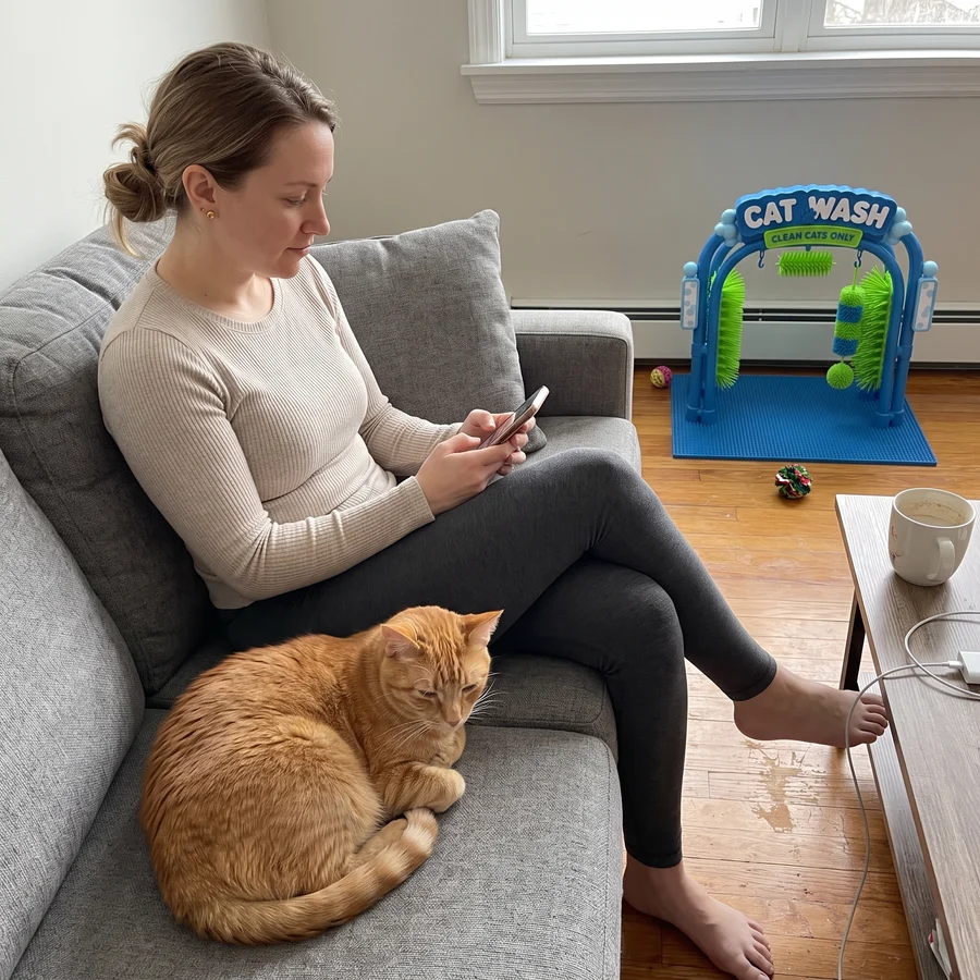 🐱 Self‑Grooming Cat Brush – Let Your Cat Groom Naturally