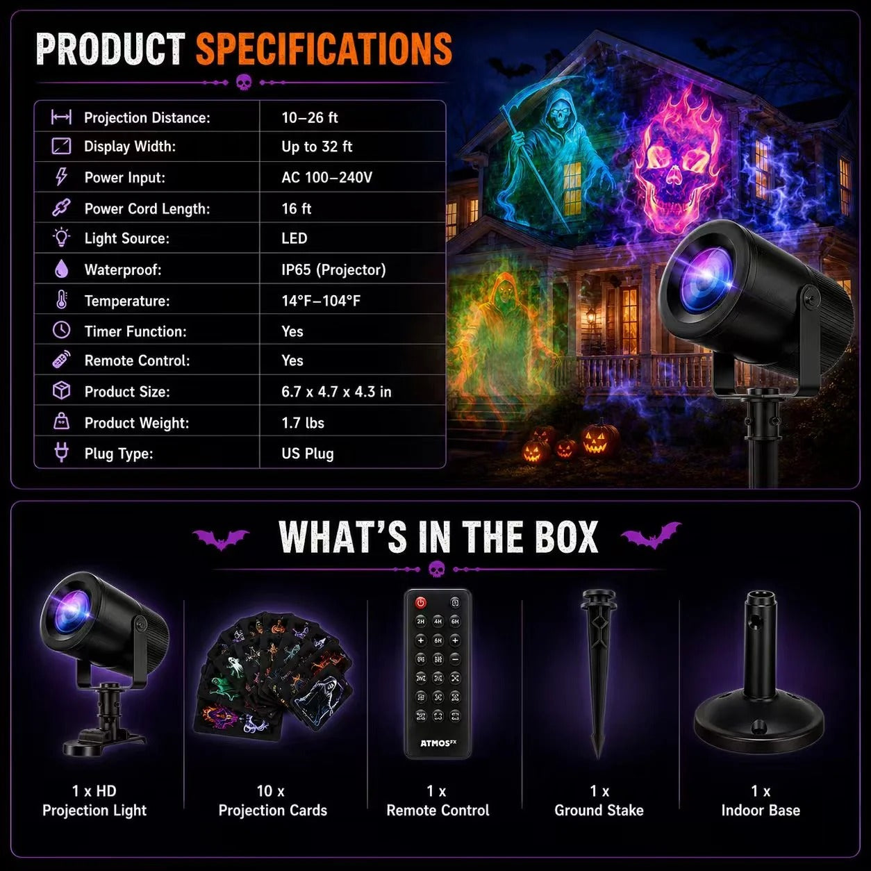 🎃 Halloween Projection Light – Turn Your Home Into A Spooky Wonderland 👻✨