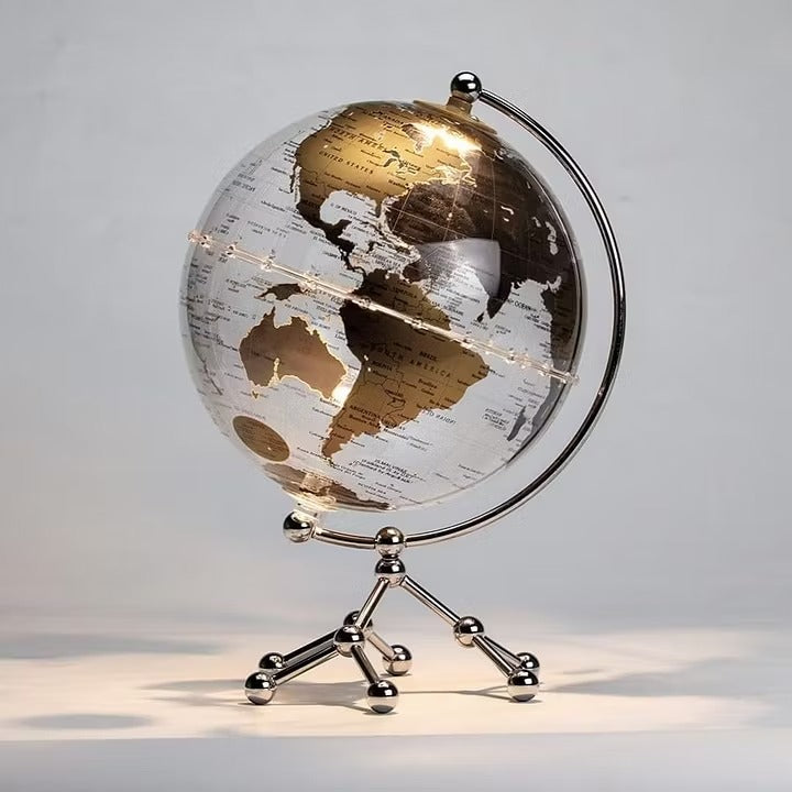 🌍 Illuminated Globe Desk Lamp – 360° Rotating World Map with LED Glow